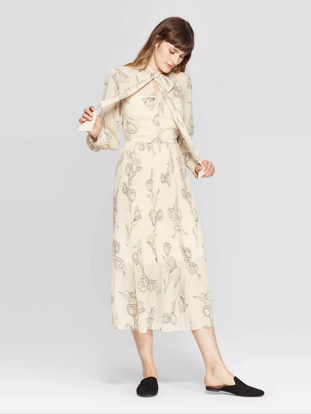 A New Day Cream Floral Midi Dress